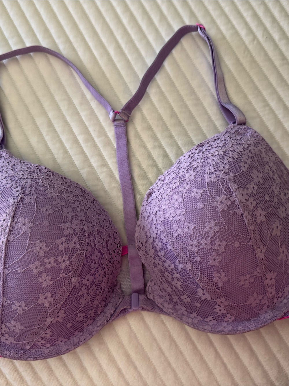 Victoria's Secret Lavender Lace Push-Up Bra with Convertible Straps